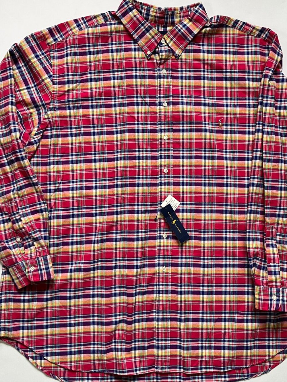 Men's RALPH LAUREN Classic Fit Plaid Button Down Shirt 4XL Tall NWT OR 98